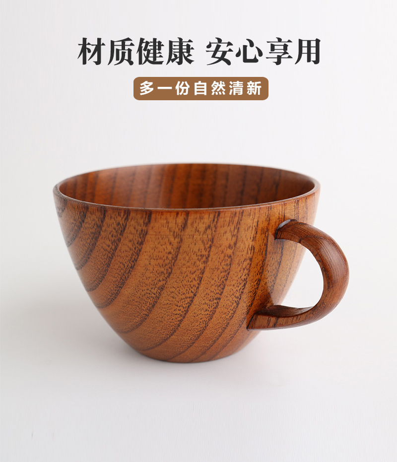 日本原产wakacho若兆传统漆器栗木咖啡杯马克杯茶杯 浅褐色