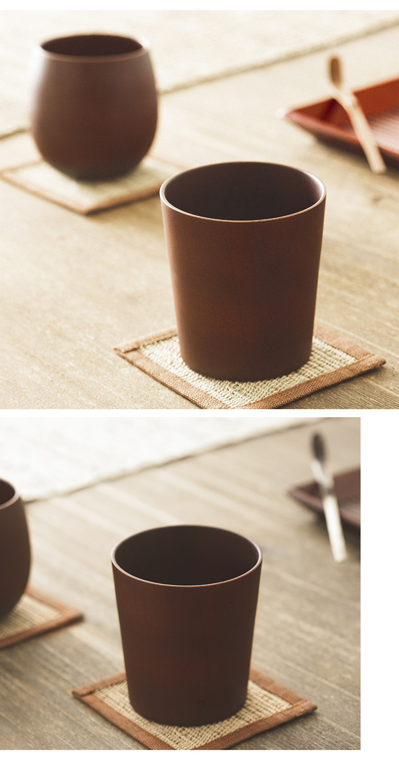 日本原产wakacho若兆传统漆器栗木茶杯水杯日式木杯原木色