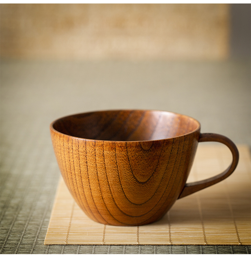 日本原产wakacho若兆传统漆器栗木咖啡杯马克杯茶杯浅褐色