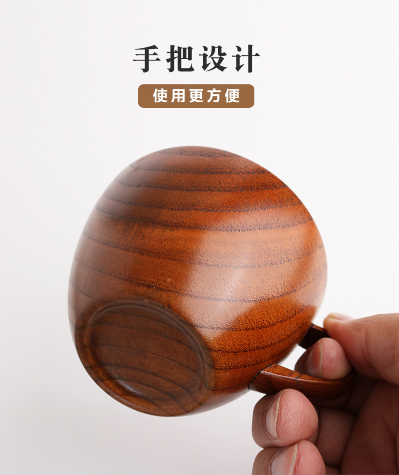 日本原产wakacho若兆传统漆器栗木咖啡杯马克杯茶杯 浅褐色
