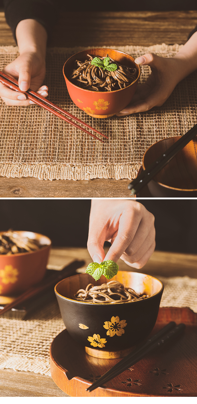 日本原产wakacho若兆传统漆器栗木碗夫妻碗筷套装结婚礼物