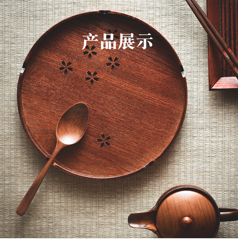 日本原产wakacho若兆传统漆器荷木餐勺调羹5支装 褐色