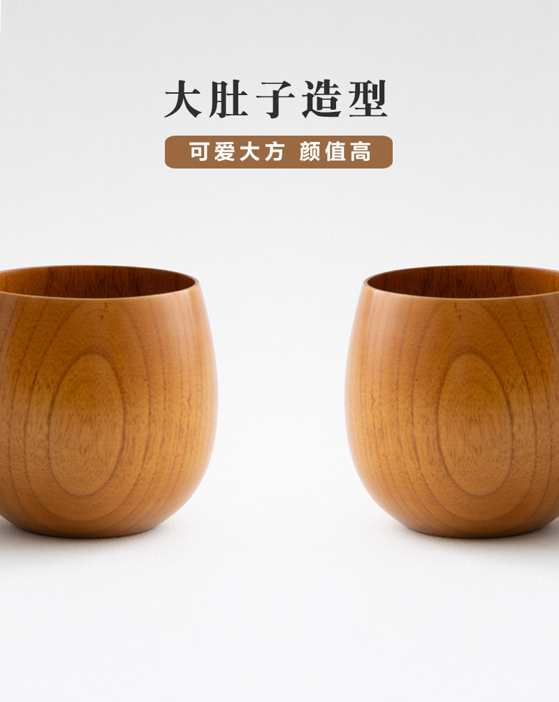 日本原产wakacho若兆传统漆器栗木水杯茶杯 浅褐色