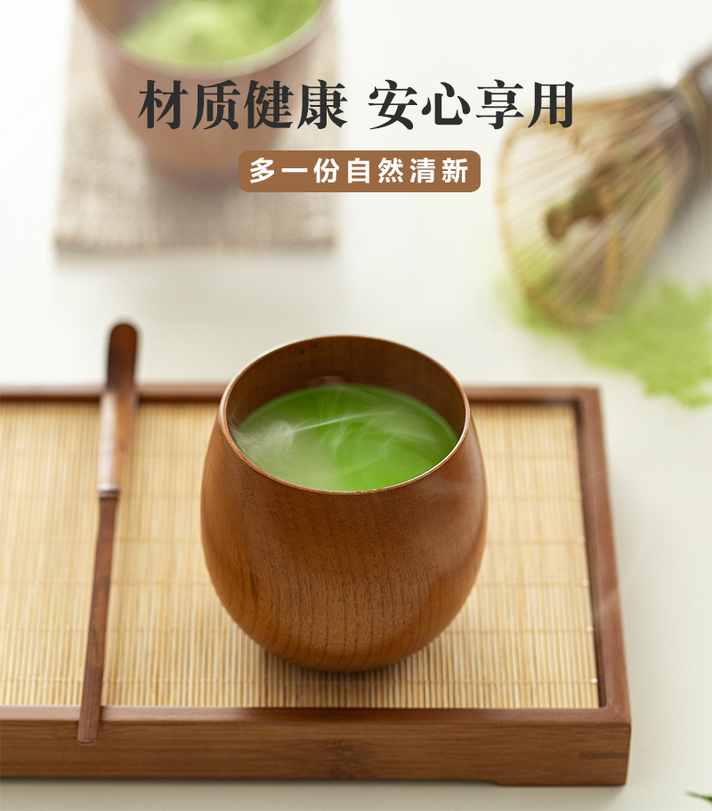 日本原产wakacho若兆传统漆器栗木水杯茶杯 浅褐色