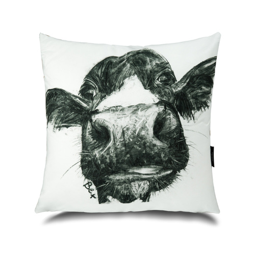 英国原产WRAPTIOUS创意靠枕抱枕靠垫牛头图案 黑白