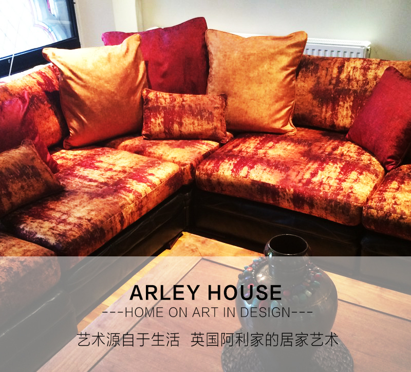 英国原产ARLEY HOUSE古典色彩靠垫靠枕抱枕博物馆系列 池塘中场景