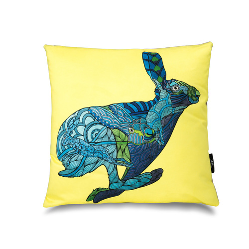 英国原产WRAPTIOUS创意靠枕抱枕靠垫灰兔图案 彩色