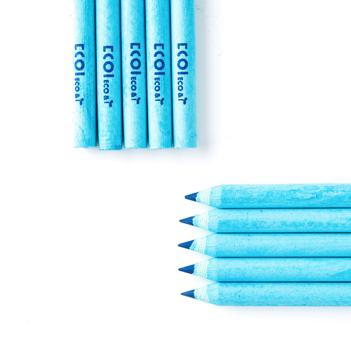 韩国原产ECO&I纸质彩色铅笔纸铅笔画笔10支套装zebra系列 蓝色