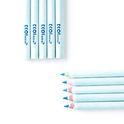 韩国原产ECO&I纸质彩色铅笔纸铅笔画笔10支套装zebra系列 天蓝