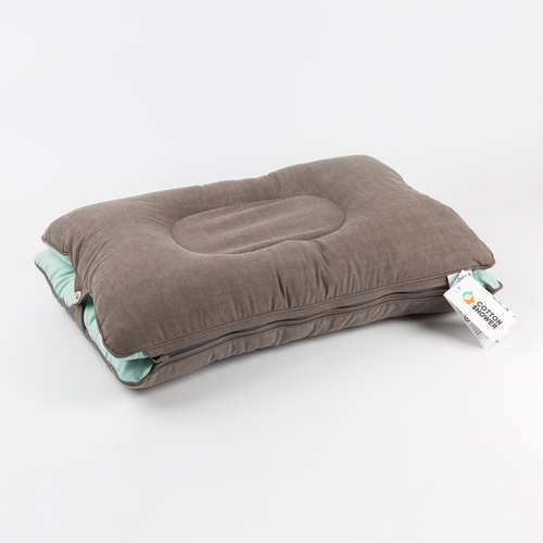 韩国原产Cotton Shower全棉双面枕多功能枕枕头巧克力系列 咖啡色薄荷色