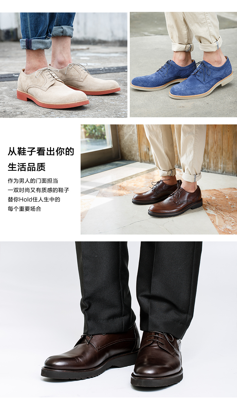 意大利原产germano bellesi圆头牛皮鞋男士皮鞋708 深棕色 39