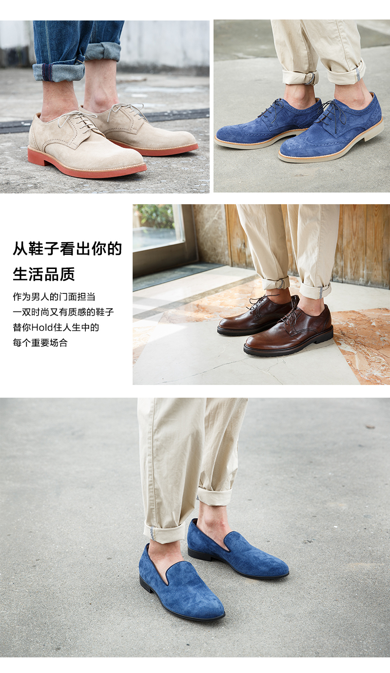 意大利原产germano bellesi绒面船鞋平底船鞋男鞋902 湖蓝 43