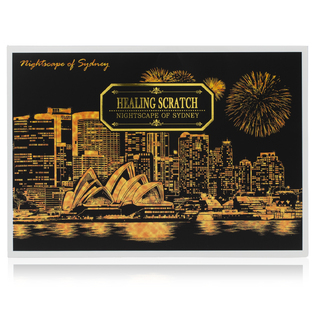 韩国原产Page ON趣味艺术刮刮画刮画板刮刮卡（夜景悉尼）