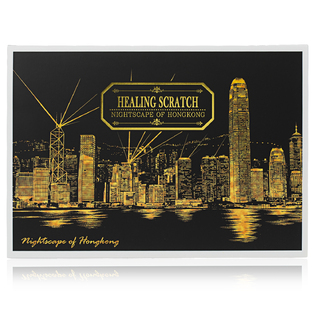 韩国原产Page ON趣味艺术刮刮画刮画板刮刮卡（夜景香港）