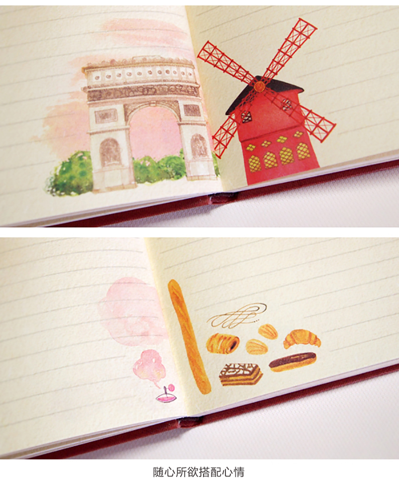 韩国原产UNIPICS 凯瑞的巴黎之旅 日记本 粉红
