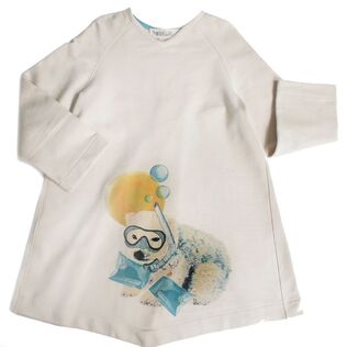 西班牙原产MoNiKaKo Kids 白色长袖v领连衣裙女童2-6岁