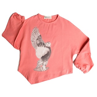 西班牙原产MoNiKaKo Kids 猫头鹰不规则底边上衣女童长袖
