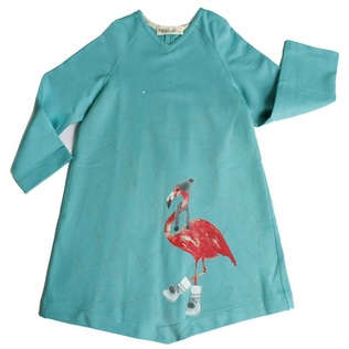 西班牙原产MoNiKaKo Kids 蓝色长袖v领连衣裙女童2-6岁