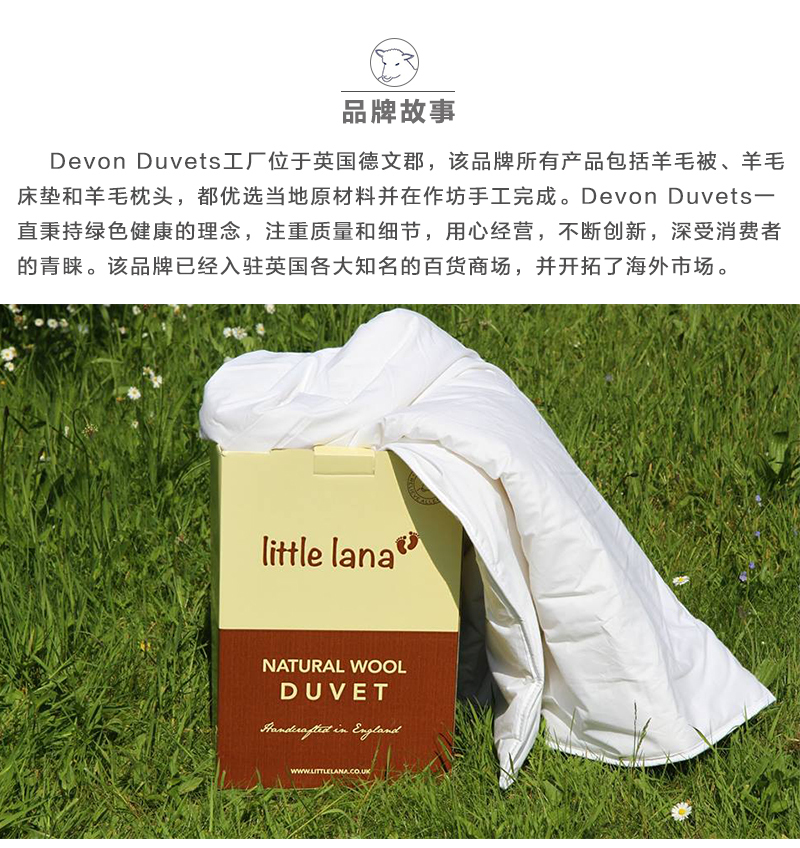 英国原产DEVON DUVETS羊毛被被子被芯轻便款300gsm 单人床150X200CM