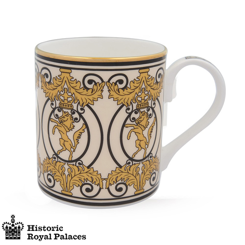 英国原产HALCYON DAYS肯辛顿宫殿大门骨瓷马克杯茶杯水杯 金黄