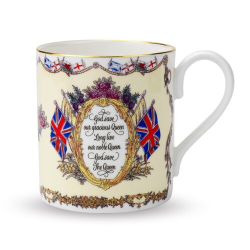英国原产HALCYON DAYS宫廷骨瓷杯茶杯咖啡杯马克杯 乳白色