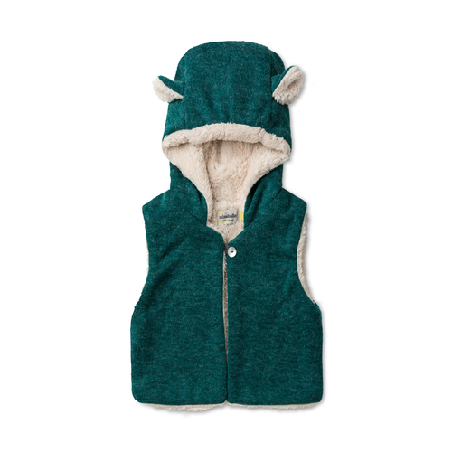 法国原产Minabulle针织婴幼儿马甲带帽小马甲外套 绿色 6岁