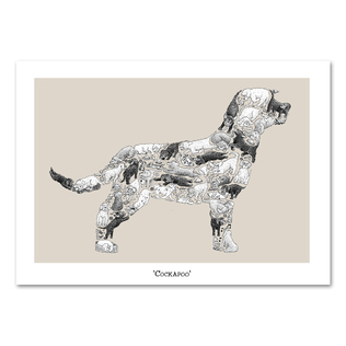 英国原产 Louise Tate Illustration动物挂画库克颇犬