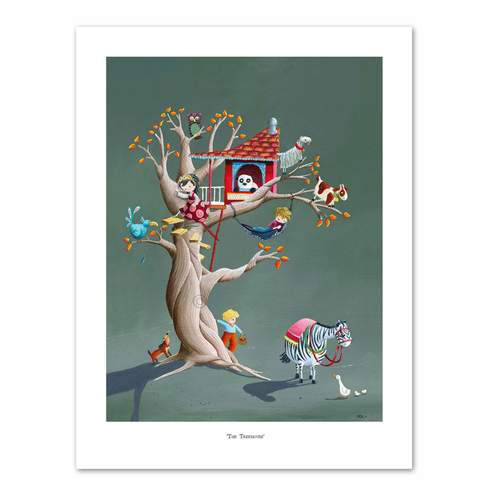 英国原产LouiseTateIllustration儿童彩色插画挂画树房 彩色