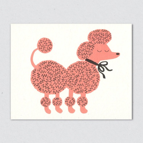 英国原产Lisa Jones Studio儿童学习卡片粉色狮子狗 粉红