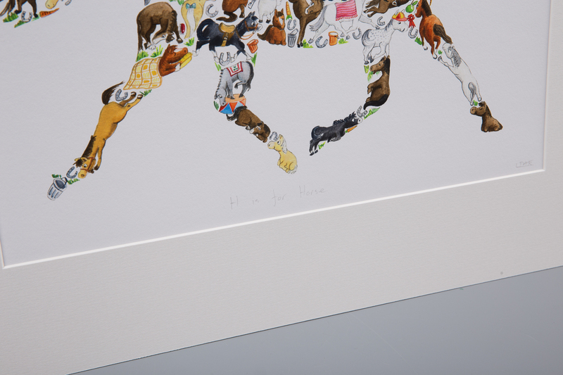 英国原产LouiseTateIllustration儿童房间装饰画挂画马 彩色