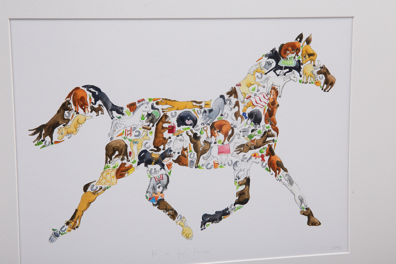 英国原产LouiseTateIllustration儿童房间装饰画挂画马 彩色