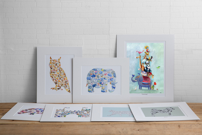英国原产LouiseTateIllustration儿童彩色插画挂画猫头鹰 彩色