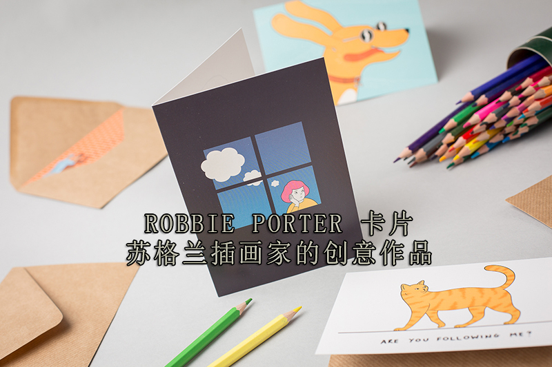 英国原产ROBBIE PORTER创意明信片礼物贺卡生日快乐 蓝色