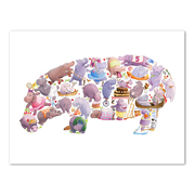 英国原产LouiseTateIllustration彩色插画装饰画挂画河马