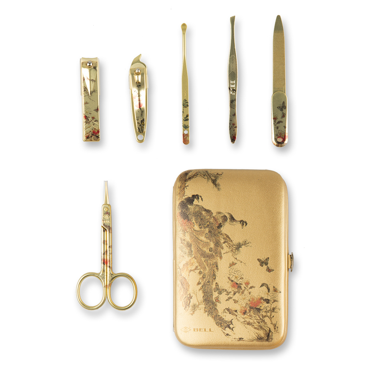 韩国原产BELL电镀哑金指甲钳指甲剪美甲护理工具6件套
