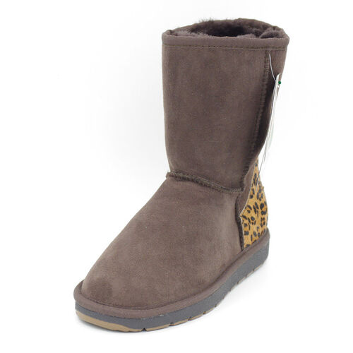 澳洲SHEARERS经典花纹中筒靴舒适保暖雪地靴 巧克力豹纹 5码（37）