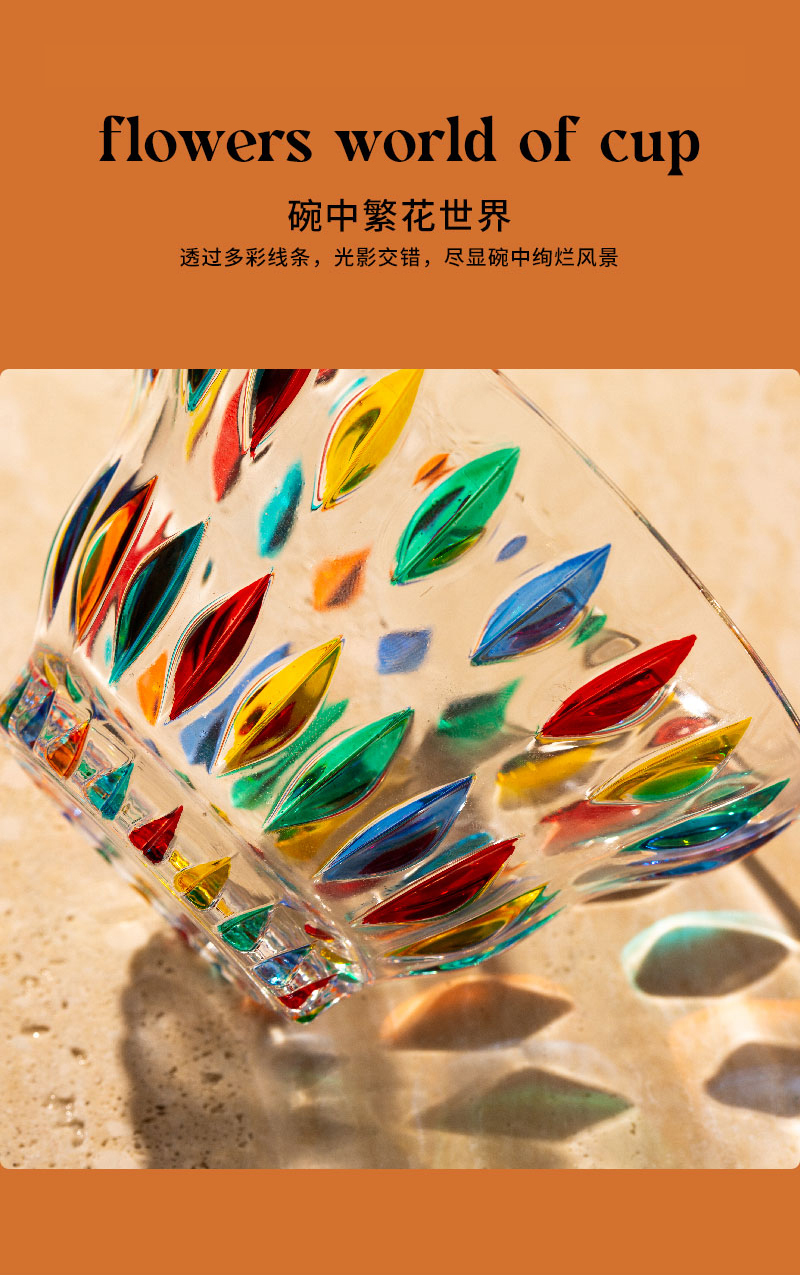 意大利原产ZECCHIN手工彩绘多彩复古甜点碗沙拉碗 彩色