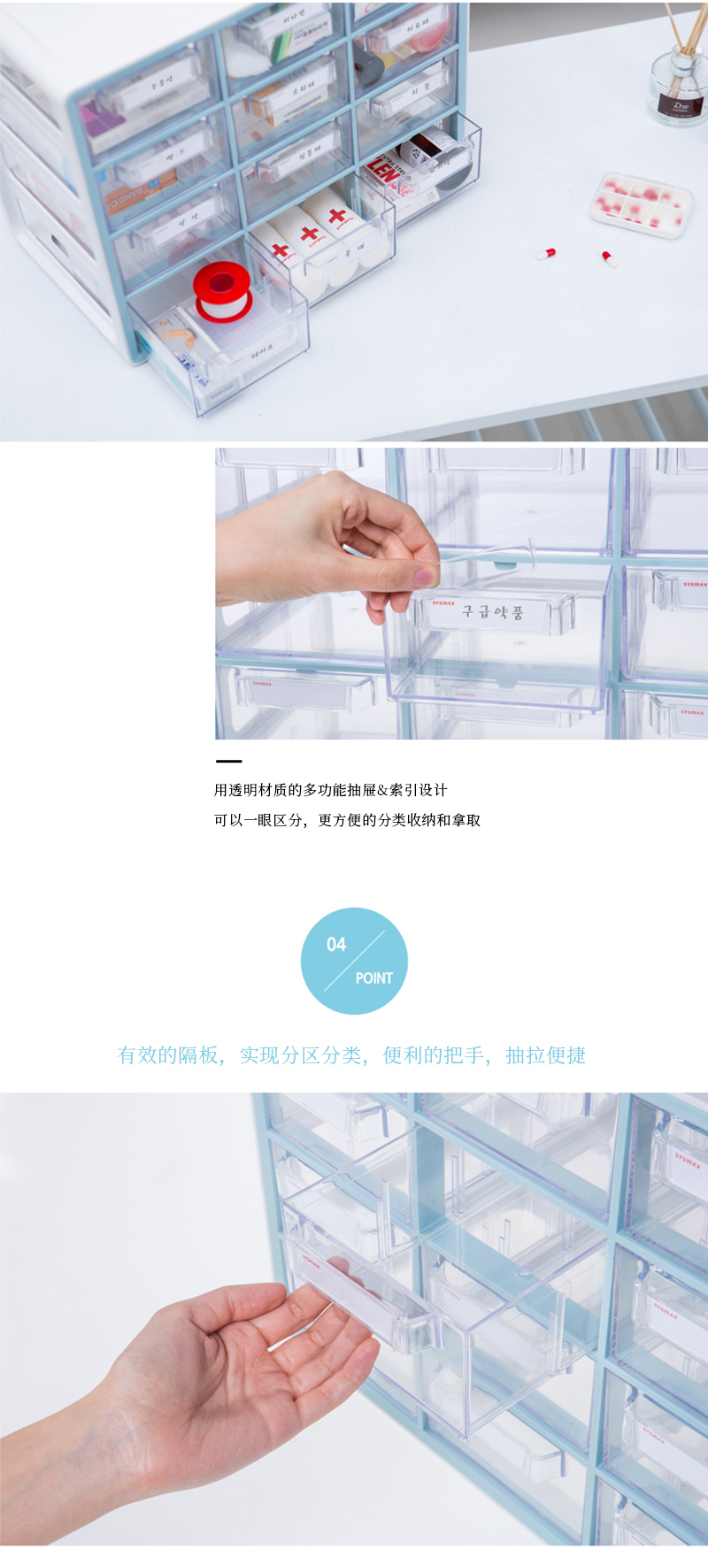 韩国SYSMAX MYROOM SYSTEM系列 12宫格多功能收纳盒 黄色