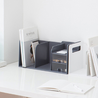 韩国原产SYSMAX多功能收纳书架书立含两层抽屉