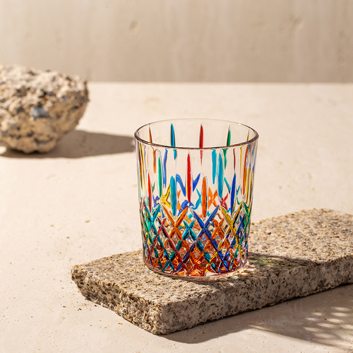意大利原产ZECCHIN穆拉诺圣殿系列创意酒杯杯子手工水杯320ml 橙色