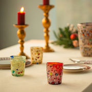 意大利原产ZECCHIN穆拉诺星河系列手工彩色玻璃酒水杯360ml