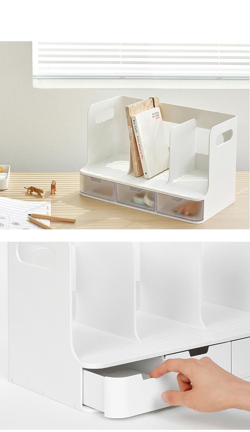 韩国SYSMAX Olio Rack 3系列桌面书立书架 透明