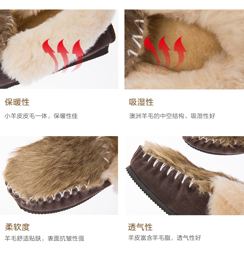 澳大利亚原产CHIC EMPIRE 袋鼠皮羊皮家居鞋 深咖啡 4