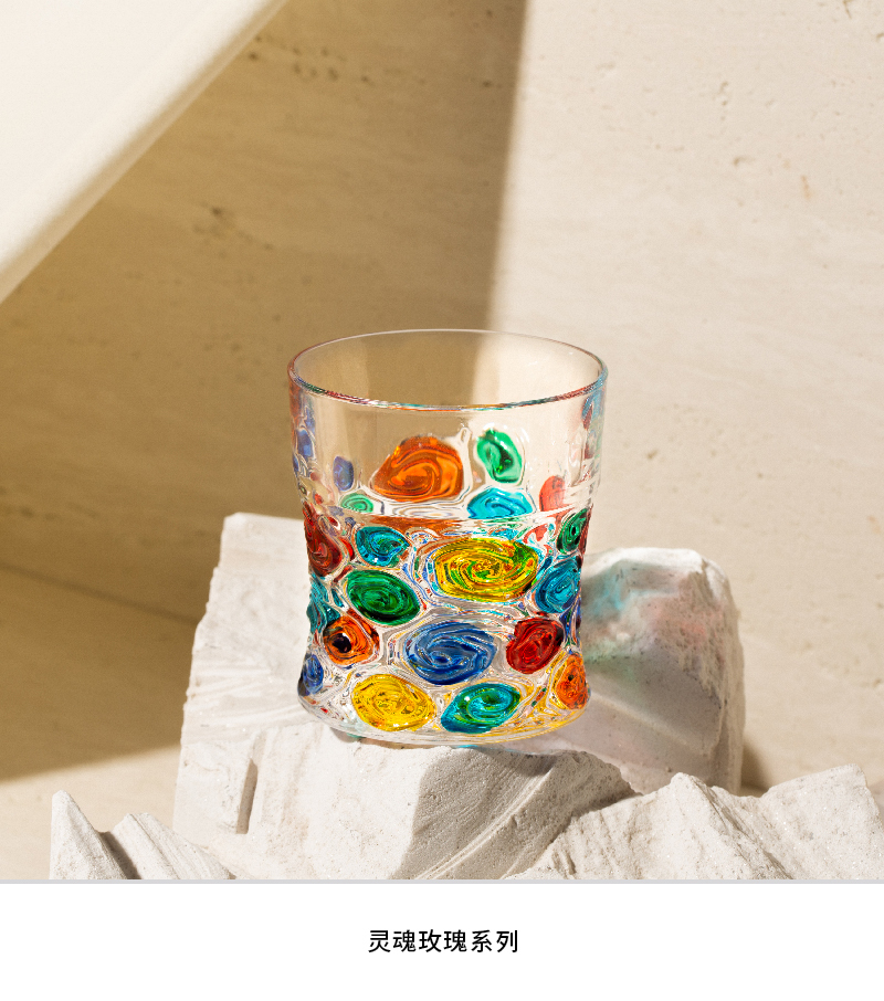 意大利ZECCHIN灵魂玫瑰酒杯水杯艺术鉴赏杯 彩色