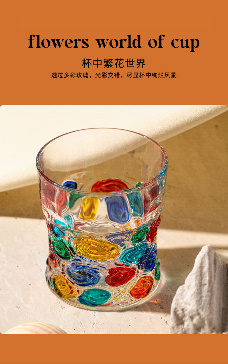 意大利ZECCHIN灵魂玫瑰酒杯水杯艺术鉴赏杯 彩色