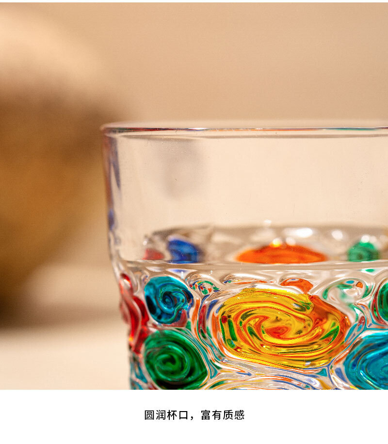 意大利ZECCHIN灵魂玫瑰酒杯水杯艺术鉴赏杯 彩色