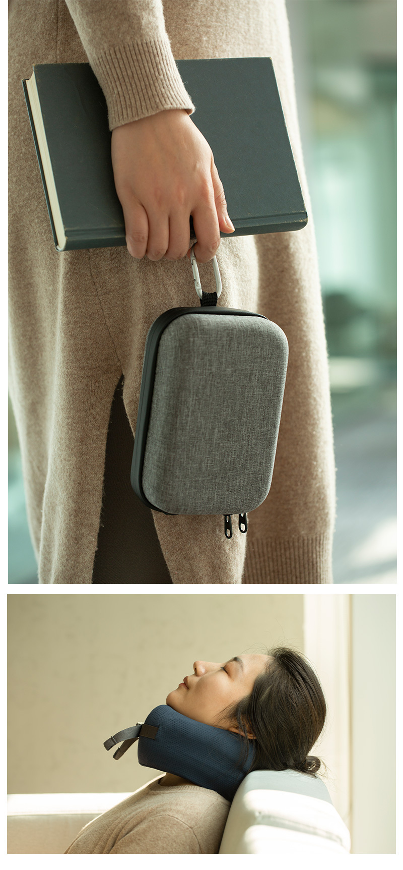 EASYNAP随袋枕颈枕午夜蓝 小号