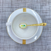 日本原产elfin景泰蓝餐具系列餐勺勺子咖啡勺点心勺10.4cm