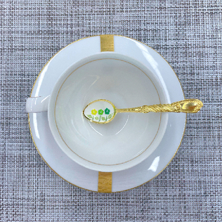 日本原产elfin景泰蓝餐具系列餐勺勺子咖啡勺点心勺10.4cm