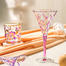 意大利原产ZECCHIN穆拉诺叶纹系列高脚杯红酒杯香槟杯 粉色